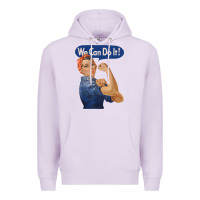 Lilac rosie the riveter shirt we can do it feminist retro t shirt Premium Hoodie - linhVisuals