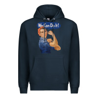 Navy rosie the riveter shirt we can do it feminist retro t shirt Premium Hoodie - linhVisuals