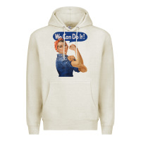 Oatmeal Heather rosie the riveter shirt we can do it feminist retro t shirt Premium Hoodie - linhVisuals