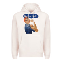 Pale Pink rosie the riveter shirt we can do it feminist retro t shirt Premium Hoodie - linhVisuals