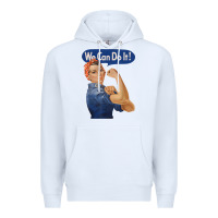 White rosie the riveter shirt we can do it feminist retro t shirt Premium Hoodie - linhVisuals