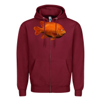 Burgundy California Garibaldi Fish Zipper Hoodie - RanaPortraitStore