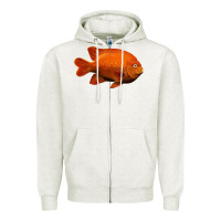 Oatmeal Heather California Garibaldi Fish Zipper Hoodie - RanaPortraitStore
