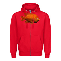 Red California Garibaldi Fish Zipper Hoodie - RanaPortraitStore