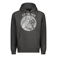 Charcoal Heather eat the rich Premium Hoodie - linhVisuals