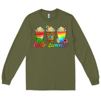 Army Green hello summer Long Sleeve Tee - Artiststas