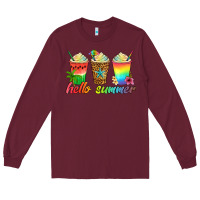 Burgundy hello summer Long Sleeve Tee - Artiststas