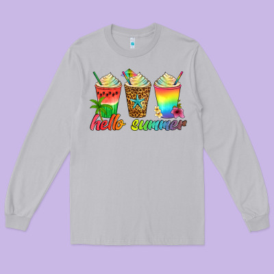 Hello Summer Long Sleeve Tee Designed By Artiststas