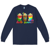 Navy hello summer Long Sleeve Tee - Artiststas
