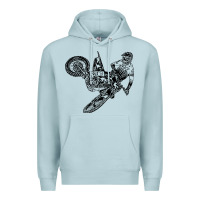 Blue Mist Eli Tomac Jump Illustration Premium Hoodie - linhVisuals