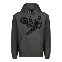 Charcoal Heather Eli Tomac Jump Illustration Premium Hoodie - linhVisuals
