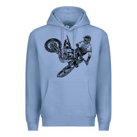 Colony Blue Eli Tomac Jump Illustration Premium Hoodie - linhVisuals