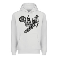 Dove Grey Eli Tomac Jump Illustration Premium Hoodie - linhVisuals