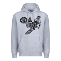 Heather Grey Eli Tomac Jump Illustration Premium Hoodie - linhVisuals