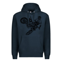 Navy Eli Tomac Jump Illustration Premium Hoodie - linhVisuals