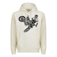 Oatmeal Heather Eli Tomac Jump Illustration Premium Hoodie - linhVisuals