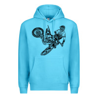 Ocean Blue Eli Tomac Jump Illustration Premium Hoodie - linhVisuals
