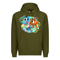 Army Green gumball and darwin Premium Hoodie - linhVisuals
