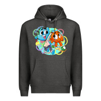 Charcoal Heather gumball and darwin Premium Hoodie - linhVisuals