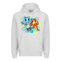 Dove Grey gumball and darwin Premium Hoodie - linhVisuals