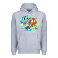 Heather Grey gumball and darwin Premium Hoodie - linhVisuals