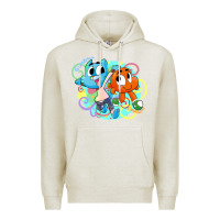 Oatmeal Heather gumball and darwin Premium Hoodie - linhVisuals