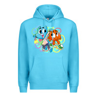 Ocean Blue gumball and darwin Premium Hoodie - linhVisuals
