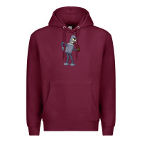 Burgundy futurama bender Premium Hoodie - linhVisuals