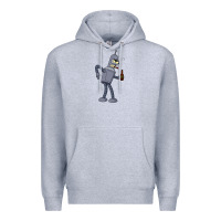 Heather Grey futurama bender Premium Hoodie - linhVisuals