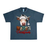 Midnight Navy merry christmas hereford cow Urban Heavy Tee - RanaPortraitStore