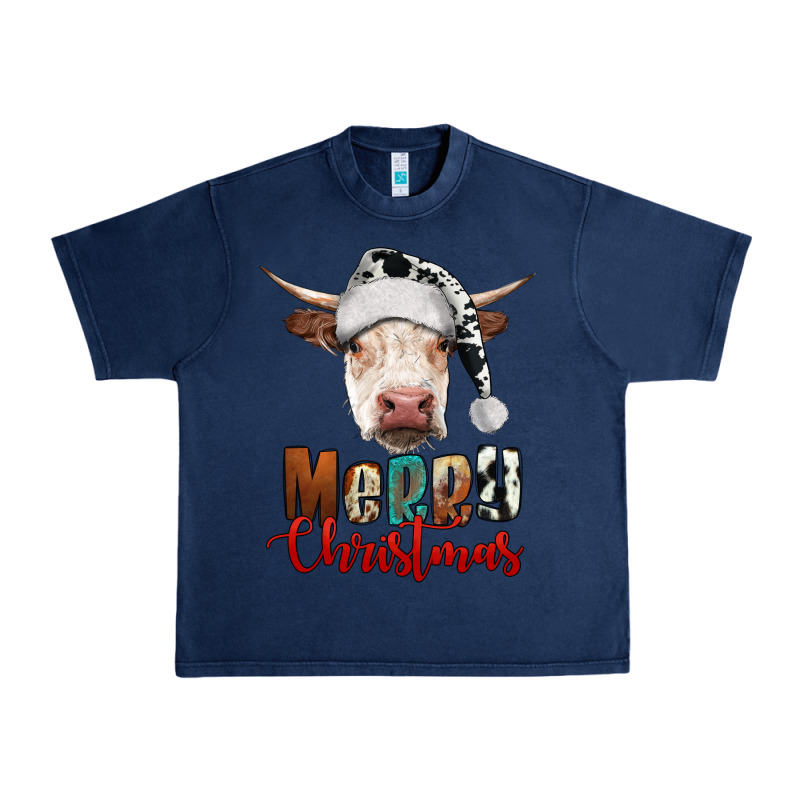 Merry Christmas Hereford Cow Urban Heavy Tee by RanaPortraitStore | Teevron