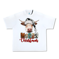White merry christmas hereford cow Urban Heavy Tee - RanaPortraitStore
