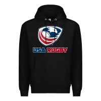Black usa rugby Premium Hoodie - linhVisuals