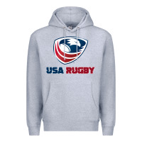 Heather Grey usa rugby Premium Hoodie - linhVisuals