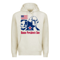 Oatmeal Heather presidents day Premium Hoodie - linhVisuals