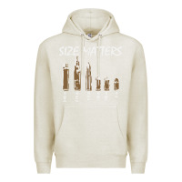 Oatmeal Heather size matters Premium Hoodie - linhVisuals