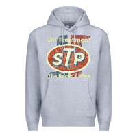 Heather Grey stp    nostalgia drag racing Premium Hoodie - linhVisuals