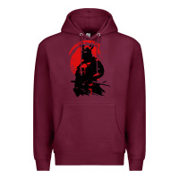 Burgundy samurai warrior Premium Hoodie - linhVisuals