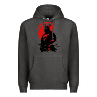 Charcoal Heather samurai warrior Premium Hoodie - linhVisuals