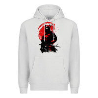 Dove Grey samurai warrior Premium Hoodie - linhVisuals