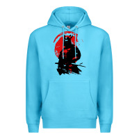 Ocean Blue samurai warrior Premium Hoodie - linhVisuals