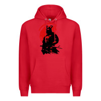 Red samurai warrior Premium Hoodie - linhVisuals