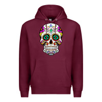 Burgundy sugar skull Premium Hoodie - linhVisuals