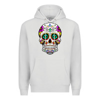 Dove Grey sugar skull Premium Hoodie - linhVisuals