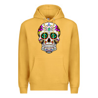 Mustard sugar skull Premium Hoodie - linhVisuals