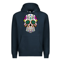 Navy sugar skull Premium Hoodie - linhVisuals