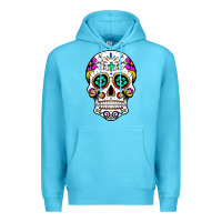 Ocean Blue sugar skull Premium Hoodie - linhVisuals