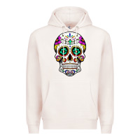 Pale Pink sugar skull Premium Hoodie - linhVisuals