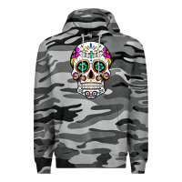 Slate Camo sugar skull Premium Hoodie - linhVisuals