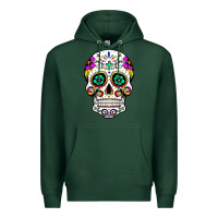 Sports Green sugar skull Premium Hoodie - linhVisuals